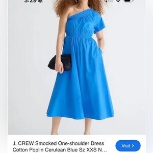 J. Crew Blue One-Shoulder Maxi Dress
